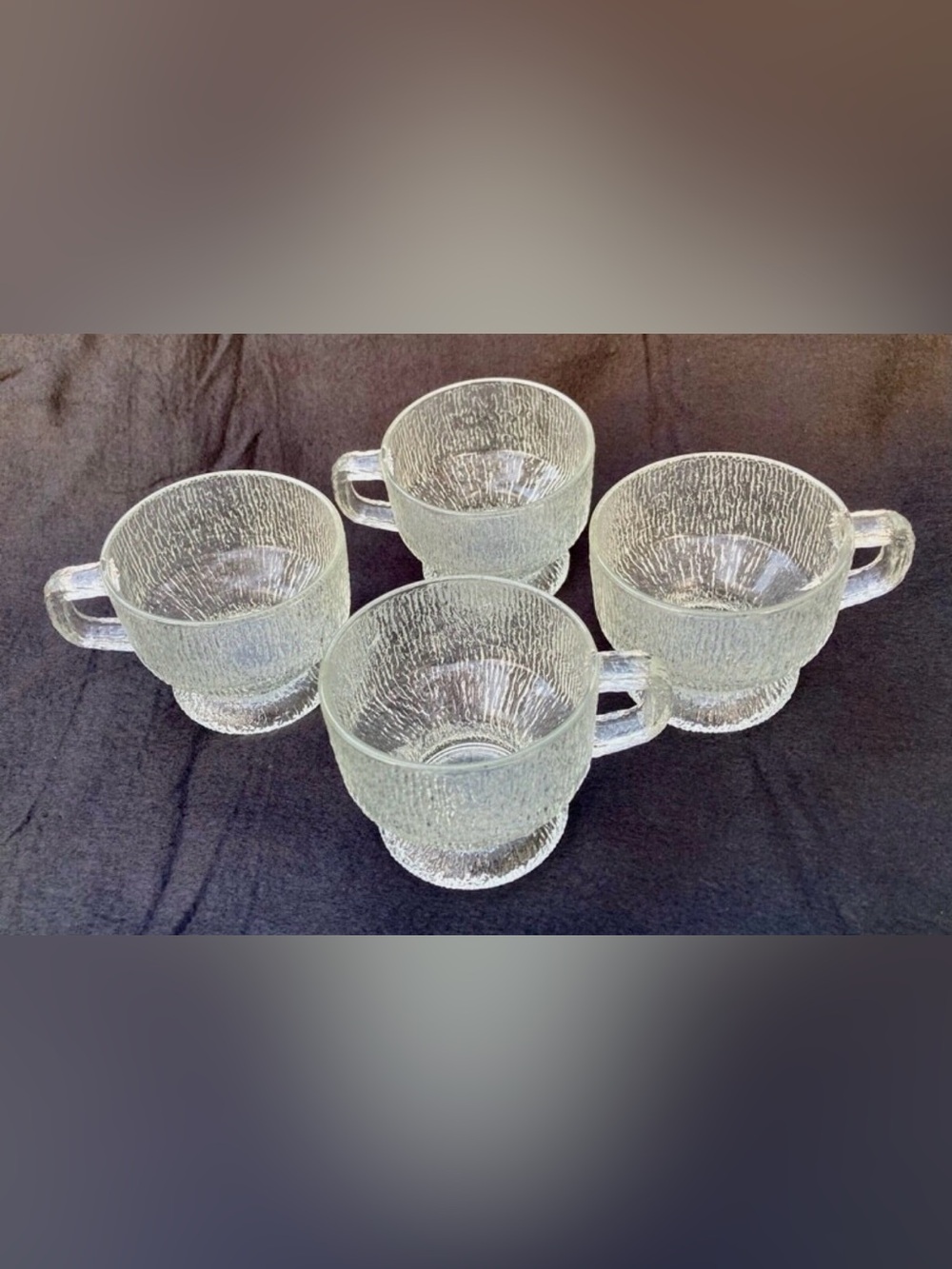Indiana Glass Crystal Ice Mugs (4)
